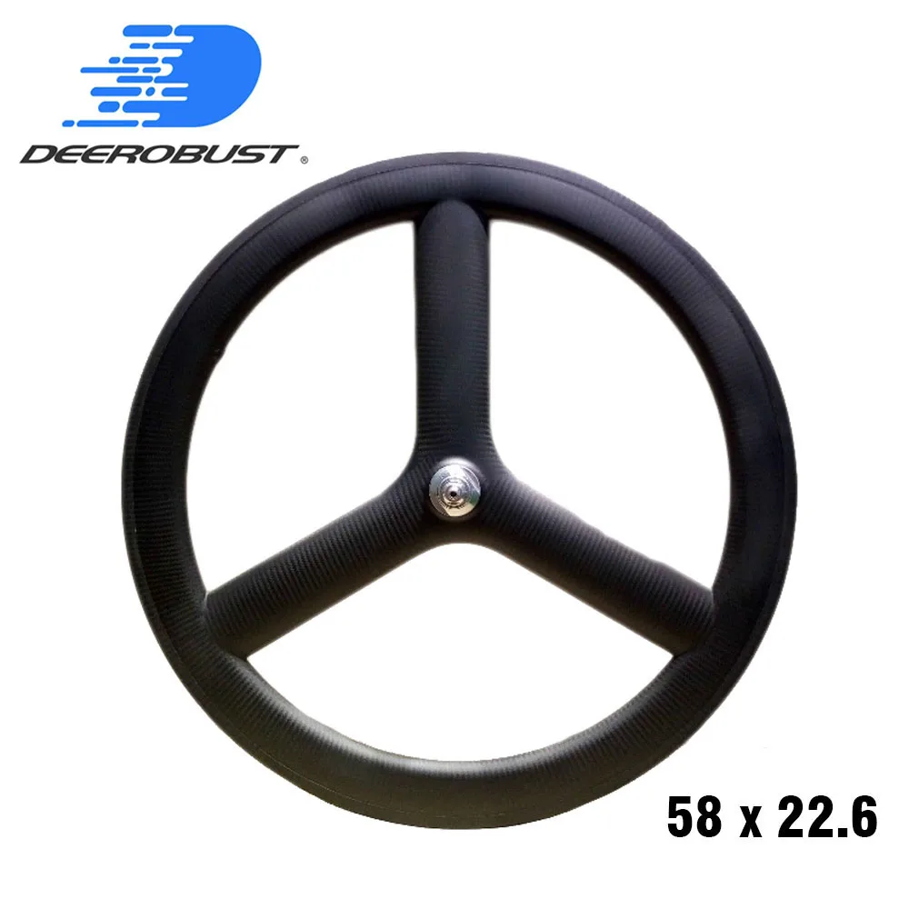 

REAR TUBULAR/CLINCHER Wheel Twill 700C 58mm x 22.6mm Tri spokes 3 spoke Carbon Wheel Road Track Fixed Gear Bike TT/Triathlon