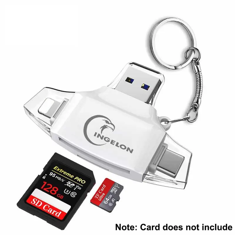Картридер INGELON SD/Micro SD TF OTG адаптер для смарт карт памяти iPhone iPad MacBook air ноутбука