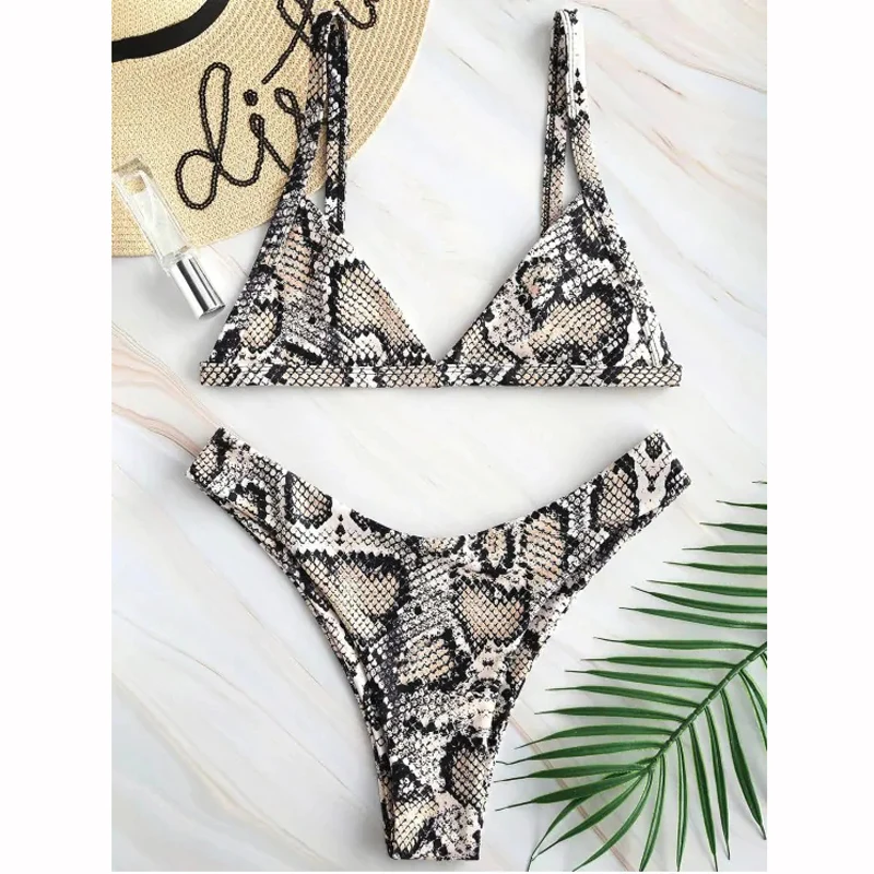 

CALOFE Hot Women Sexy Leopard Printed Swimwear Summer Beach Wear Push Up Swimsuit Female High Cut Bikini Set 2019 New Arrival