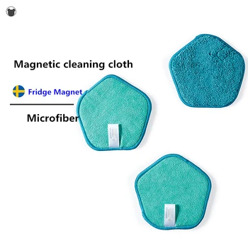 

3PCS kitchen scouring pad cleaning Sponge dish cloth with magnet Coaster pot holder microfiber magnetic dishwashing towels