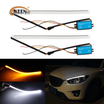 

OKEEN Flexible LED Strip DRL Daytime Running Light Waterproof Sequential Flow Headlight Switchback Runing Corner Turn Signal DRL