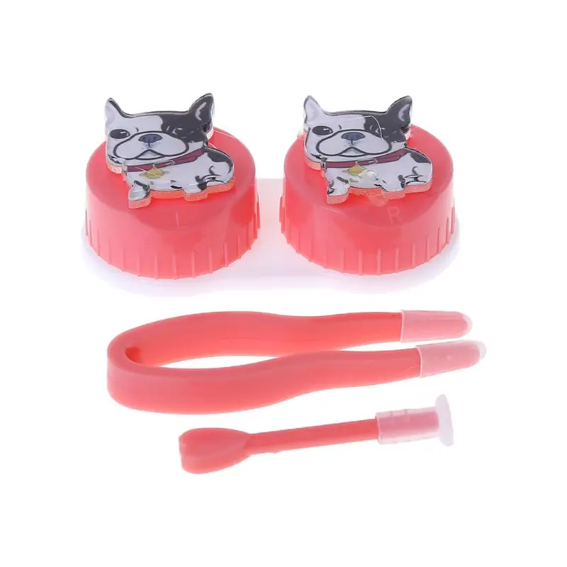 

Lovely Cartoon Dog Contact Lens Case Portable Cosmetic Box Travel Storage Container Eye Care Kit Holder 449F