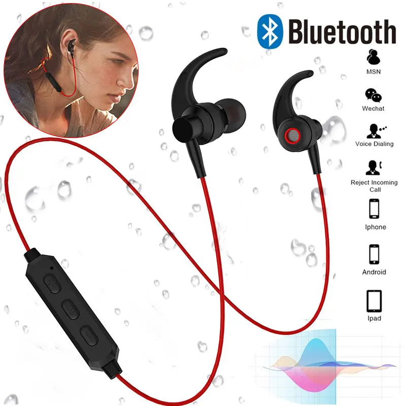 

Magnetic bluetooth wireless Headphone earphones bluethooth 5.0 Music Stereo Earphone Magnet in Ear Headset For all Smart Phone