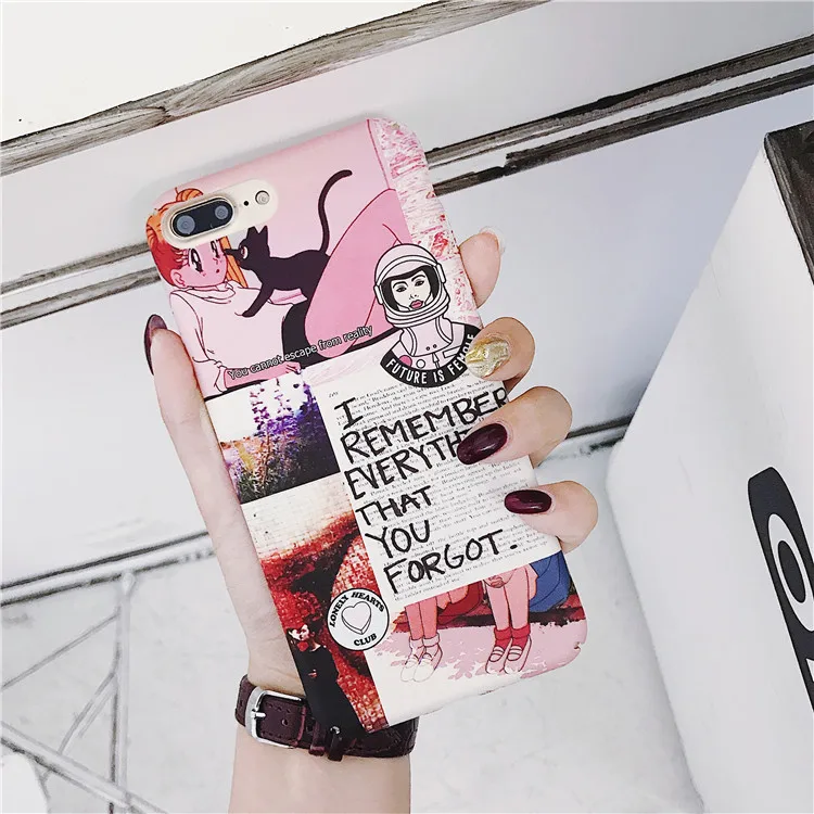 Чехол для телефона Kawaii с рисунками персонажей из мультфильмов iphone X 6 6S 7 8 Puls чехол