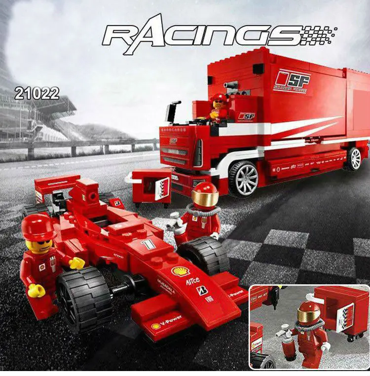

WAZ Compatible with Lego Technic 8185 21022 554pcs Super Racing F1 Automobile Carrier building blocks Bricks toys for children