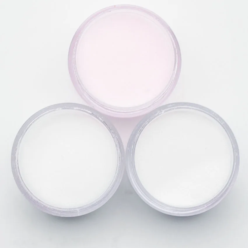 3 цвета акриловая пудра для ногтей художественные полимерные наконечники для создания розовых прозрачных белых акриловых насадок для ногтей инструменты для маникюра SJF3001