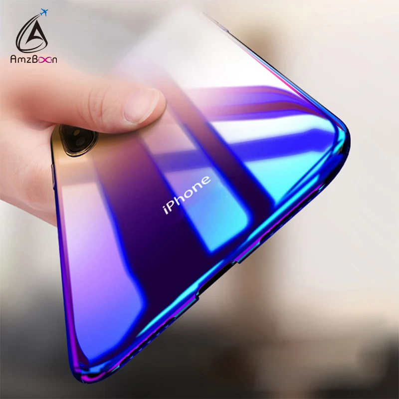 Чехол Amzboon для iPhone X Роскошный прозрачный чехол с градиентом Aurora iphone 5 6 6s plus 7 8 Plus