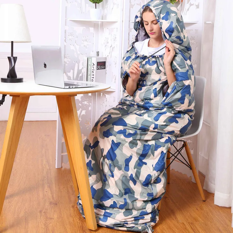 

Outdoor Expose Hand Sleeping Bag Camping Envelope Thermal Spring Autumn Sleeping Bag Travel Waterproof Sleeping Bed