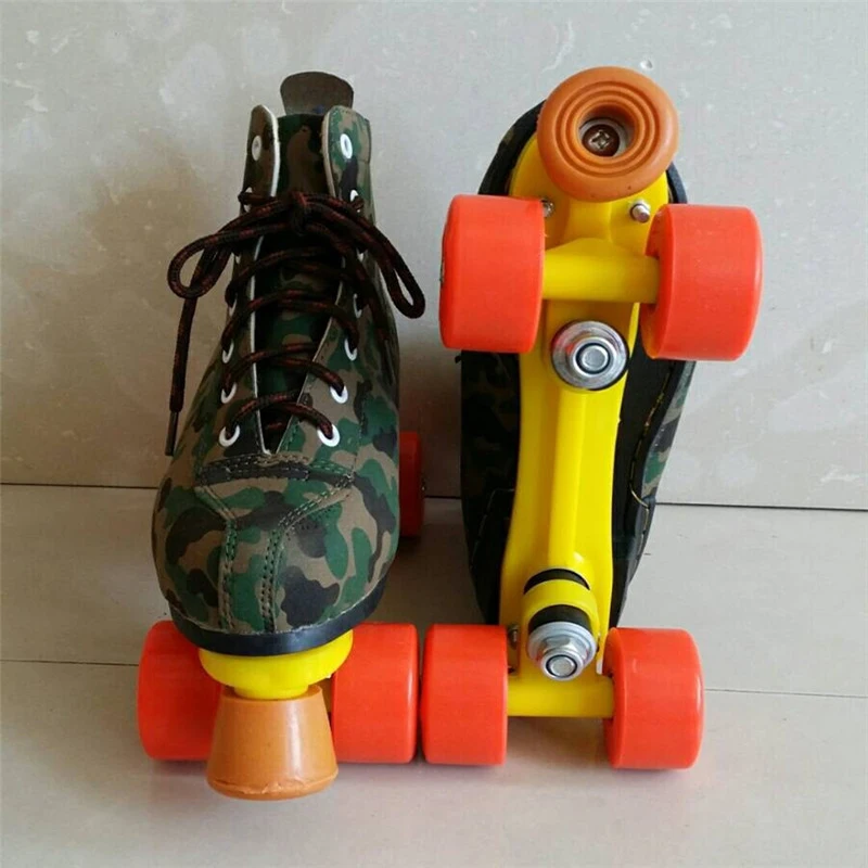 الأطفال الكبار مزدوجة الأسطوانة تزلج الرقم اثنين خط الأسطوانة تزلج Patines أون لينيا للجنسين التمويه الأسطوانة رياضية IB23