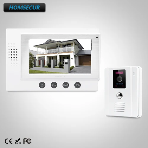 

HOMSECUR 7" Wired Video&Audio Home Intercom+White Camera for House/Flat: TC011-W Camera (White)+TM701-W Monitor (White)