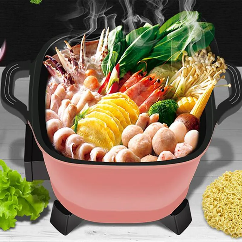 

220V 2.5L Electric Multi Cooker Mini Multifunction Non-stick Cooking Pot Frying Plate With Steamer For School Hot Pot EU/AU/UK
