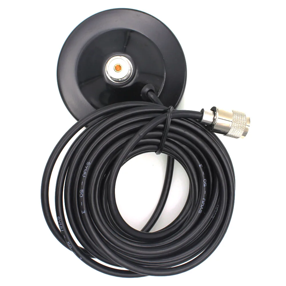 

free shipping M5-SMA-F black diameter 13CM magnet 5M feeder cable SMA-Female Magnet mount antenna base