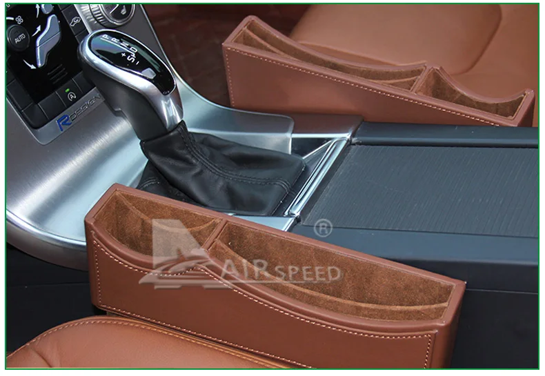 Leather Car Seat Crevice Storage Box Gap Organizer for Volvo XC90 S60 V70 XC60 S80 V50 V40 XC70 S40 Car Accessories  (12)