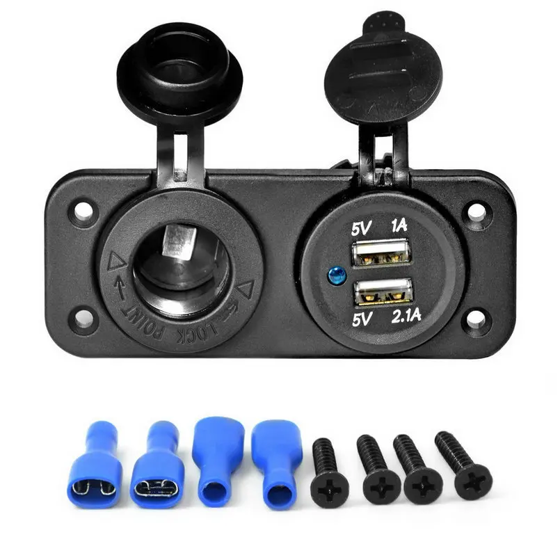 

Cimiva Dual USB Car Cigarette Lighter Socket Splitter 12V Charger Power Adapter Outlet 12V