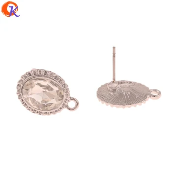 

Cordial Design 100Pcs 12*17MM Jewelry Accessories/Crystal Earrings Stud/Oval Shape/Rhodium/DIY Making/Hand Made/Earring Findings