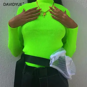 

Spring winter long sleeve knitted sweater women green slim Pullovers korean fashion pull femme turtleneck sweater lady clothes