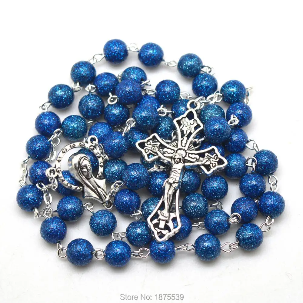 Special Purple Bead Catholic Rosary Beautiful Bead-in Chain Necklaces ...