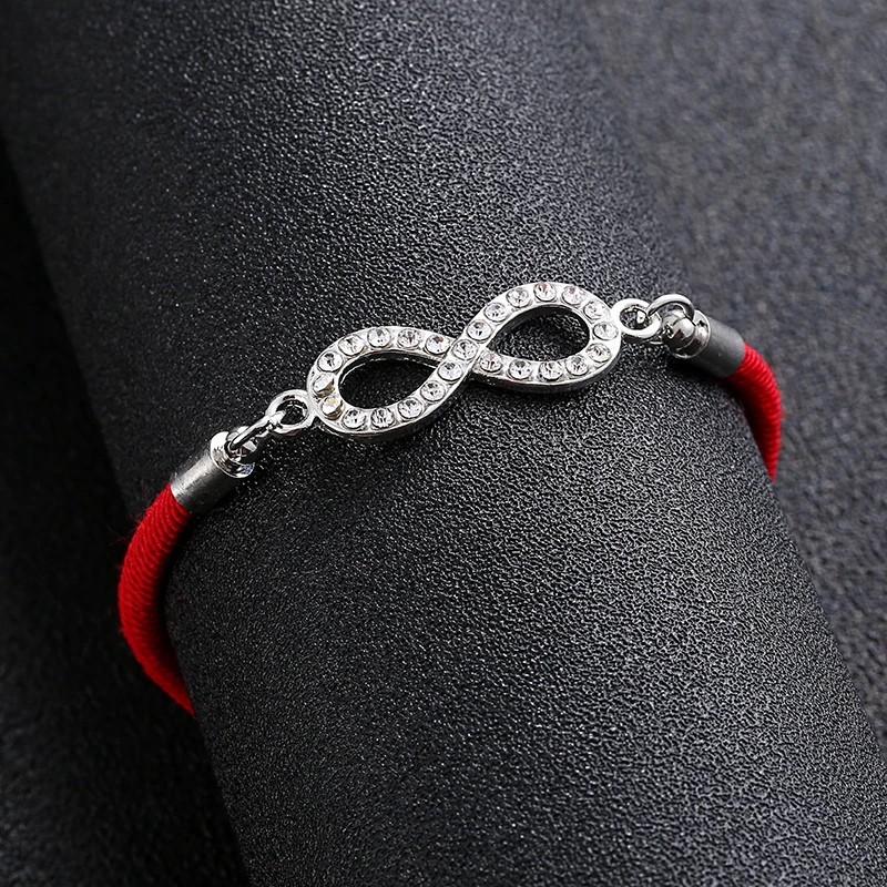 Bracelet Jewelry Alphanumeric 8 Chakra Infinite Weaving Female Bracelet Red Rope Line Thread Pink Bracelet