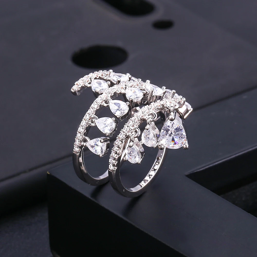 Accking Мода AAA кубического циркония кольцо-капля для женщин аксессуары, лучшее качество, подарок