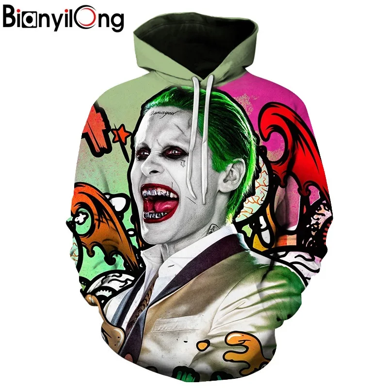 BIANYILONG толстовки 3D Scuicide Squad мужские унисекс пуловер фильм Забавный крутой