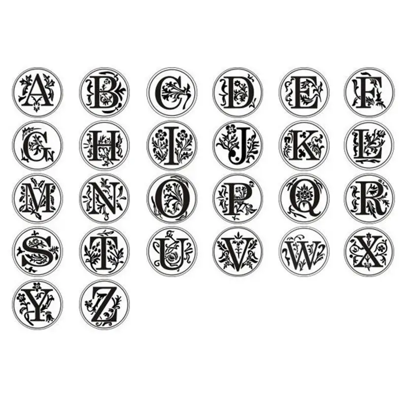 Классические печатные штампы в стиле ретро, восковые печатные штампы, A-Z, алфавит, деревянная ручка, уплотнительный штамп для конверта, украшения для самодельного изготовления