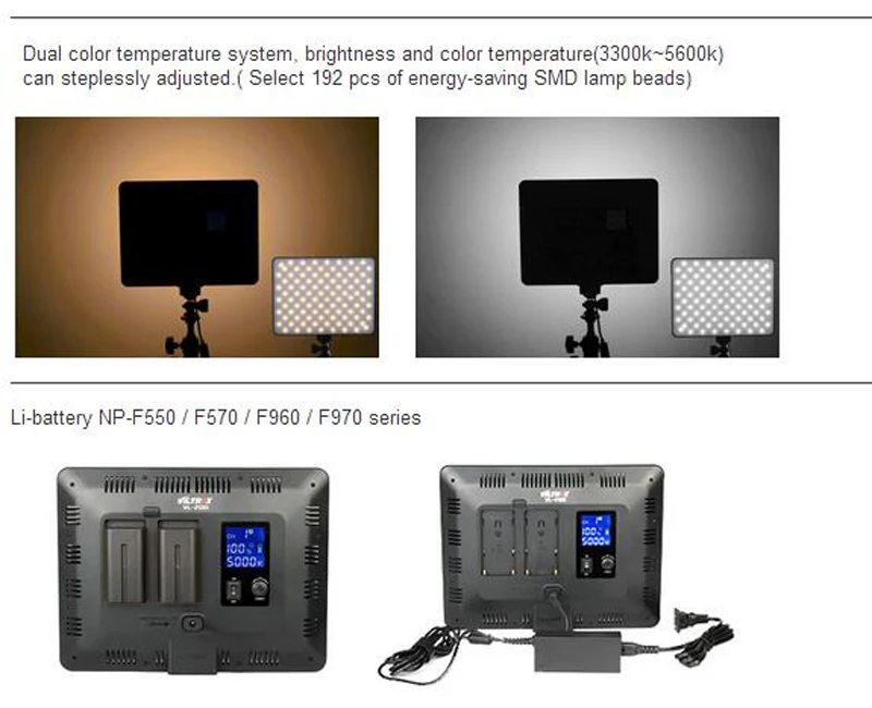 Viltrox VL-200T Тонкий двухцветный светодиодный светильник для видеосъемки панель+ подставка комплект VL-200 3300-5600k 30W беспроводной пульт дистанционного управления фото заполняющий светильник