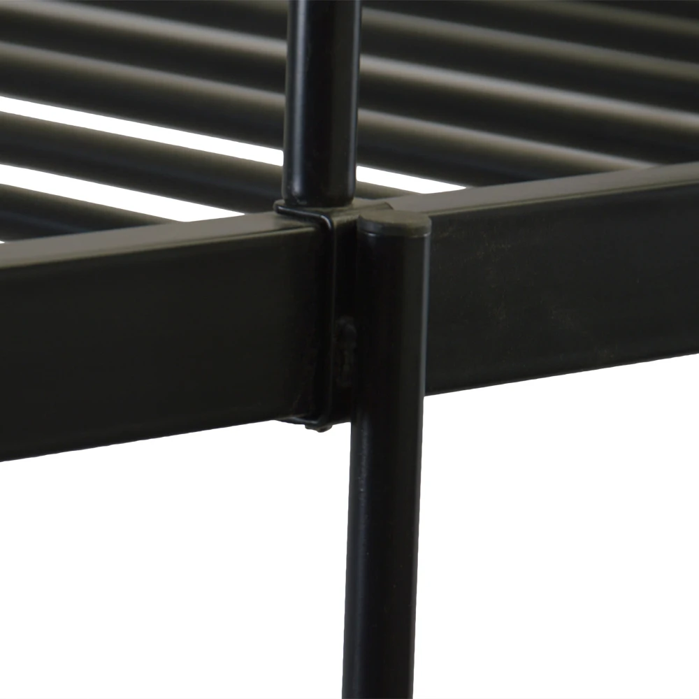Iron Bed Bunk Bed with Ladder for Kids Twin Size Black Iron Bed Bunk Bed with Ladder for Kids Twin Size Black