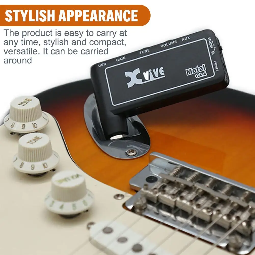 New Hot GA 4 Classic Rock Mini Portable Rechargeable Electric Guitar Plug Headphone Amp Amplifier