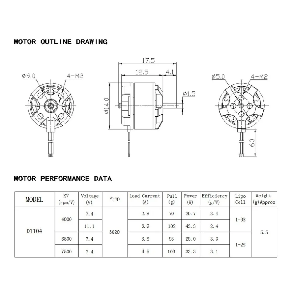 4 шт. DXW D1104 4000KV 1-3 S мини 1,5 мм бесщеточный двигатель для детей ростом от 90 мм микро Радиоуправляемый гоночный Дрон, Мультикоптер Квадрокоптер беспилотный летательный аппарат UVA