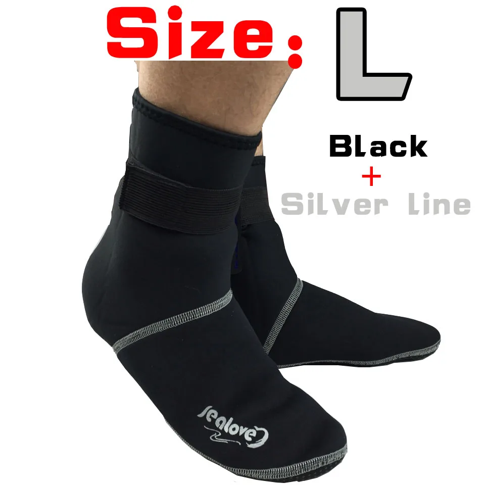 Обувь для неопренового костюма для дайвинга толщиной 3 мм устойчива к царапинам - Цвет: L Silver line