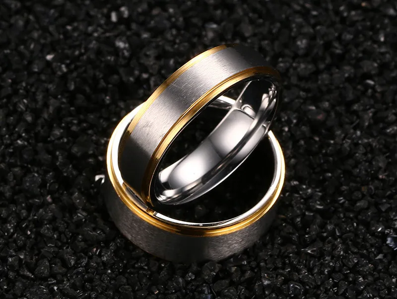 Для мужчин и Для женщин Нержавеющая сталь кольцо Альянса золотой и серебряный цвета кольцо Титан любовь кольцо