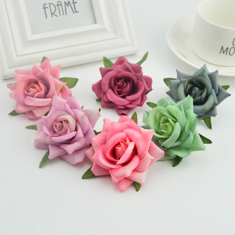 10 шт. искусственные цветы в виде венка 6 см|artificial roses|diy wreathart flowers |