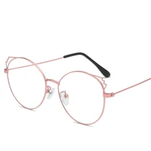 Sen Maries/модные антисиние очки для женщин, стиль, кошачий глаз, металл, плоское зеркало, близорукость, оправа, очки, анти-излучение, очки