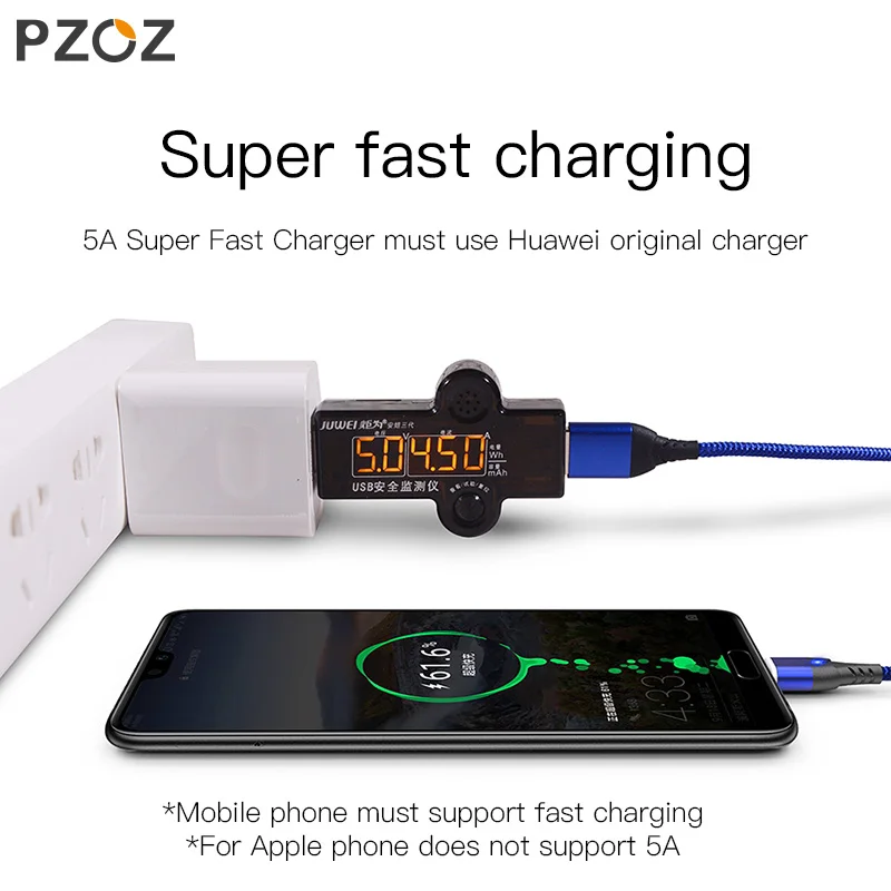 PZOZ микро USB C Магнитный кабель 5А супер быстрая зарядка телефона тип-c магнитное зарядное устройство Microusb для iPhone samsung Galaxy S10 huawei