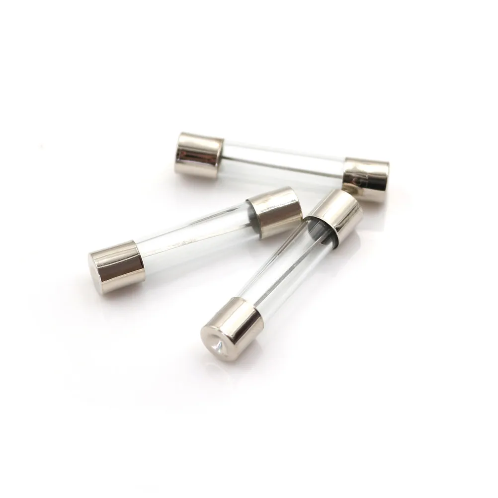 100Pcs Glass Tube Fuse 250V Fast-Blow Glass Tube Fuses Assorted Kits 2A 5A 6A 8A 10A 15A Quick Blow Glass Tube Fus