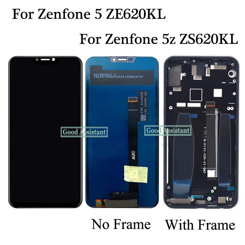 

Original 6.2 inch For Asus ZenFone 5 2018 ZE620KL X00QD / 5Z ZS620KL LCD Display Touch Screen Digitizer Assembly With Frame