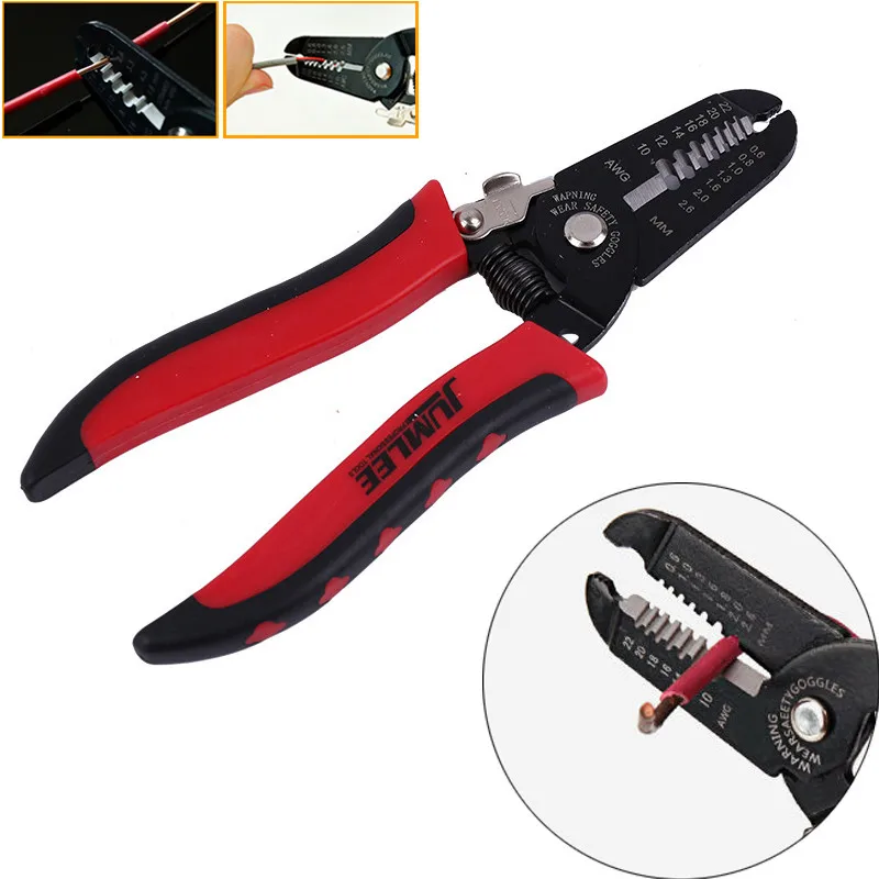 

Urijk 1Pcs 7 Inch Portable Wire Cable Cutter Adjustable Wire Cutting Pliers Anti-slip Crimper Shears with Spring Hand Tools