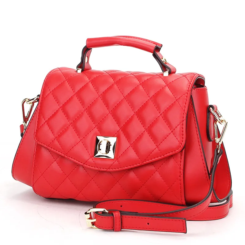 Women Shoulder Bag Genuine Leather Handbag phantom bags Lock Zipper Hasp Tote Diamond lattice