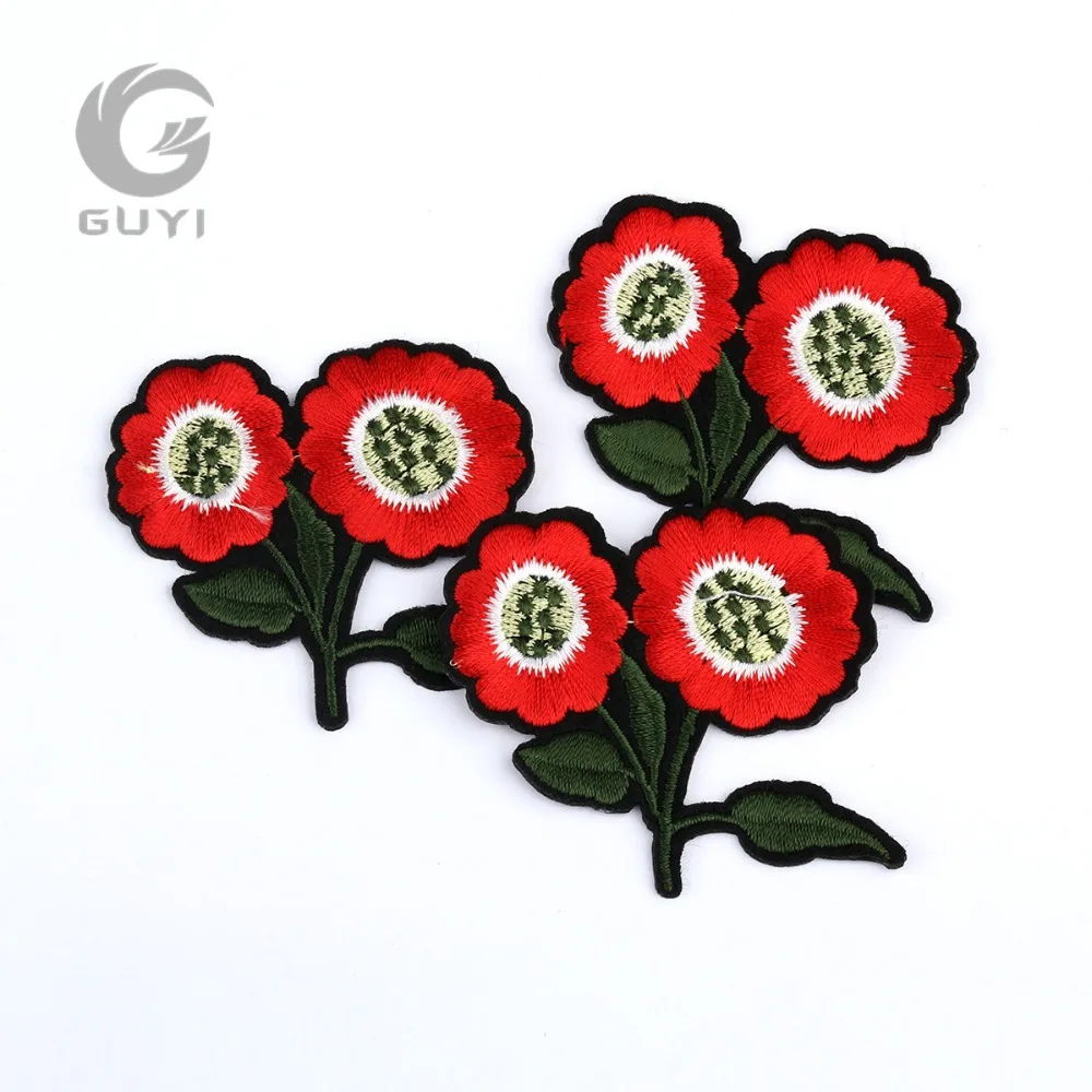 

5pc/lot Cute Flowers Clothes Patch DIY Flowered Embroidered Patches Iron On Fabric Badges for Clothing and Bag