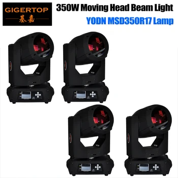 Goedkoop Gigertop 4 Unit 350W Msd 17R Moving Head Beam Licht Regenboog 7 Kleur Facet Lens Led Display Tastbaar Screen power In Out Socket