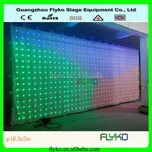 FLYKO белая ткань светодиодный дисплей RGB Анимация Led видео занавес p18 3x7 м