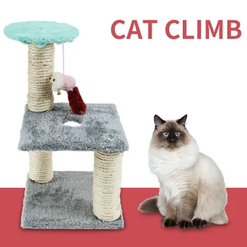

Random Color Cat Jumping Toy with Ladder Scratching Wood Climbing Tree for Cat Climbing Frame Cat Furniture Scratching Post