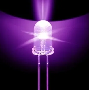 

UV LED 5MM LED Diode Lampada UV beads purple Round 1000pcs Wavelength: 395-400nm ultraviolet lamp Free Shipping