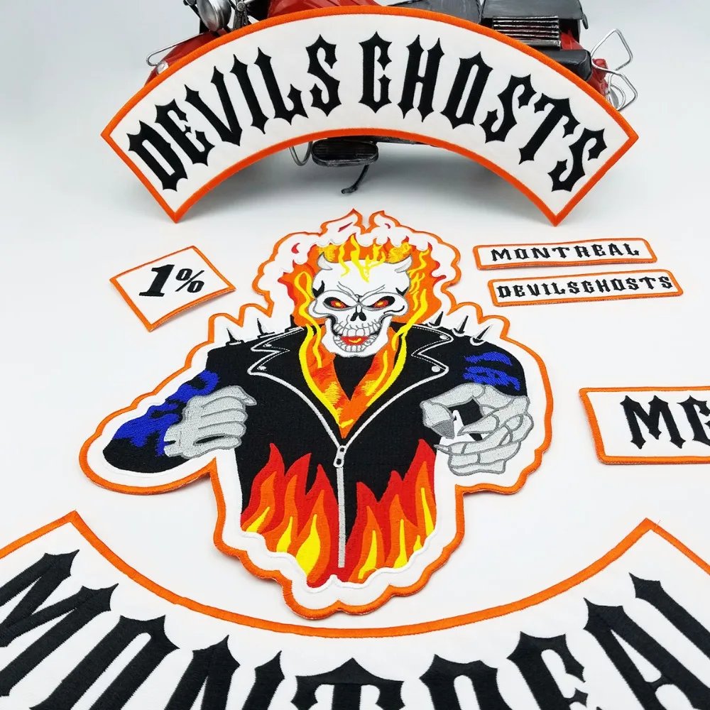T17421-1 DEVILS GHOSTS MONTRAL MC 1% EMBROIDERY IRON PATCH CUSTOM SEW BADGE (5)