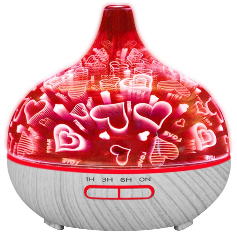 

3D Heart Reindeer Led Night Light Ultrasonic Humidifier Home Aroma Essential Oil Diffuser Air Diffuser Humidifier Gift(Eu Plug