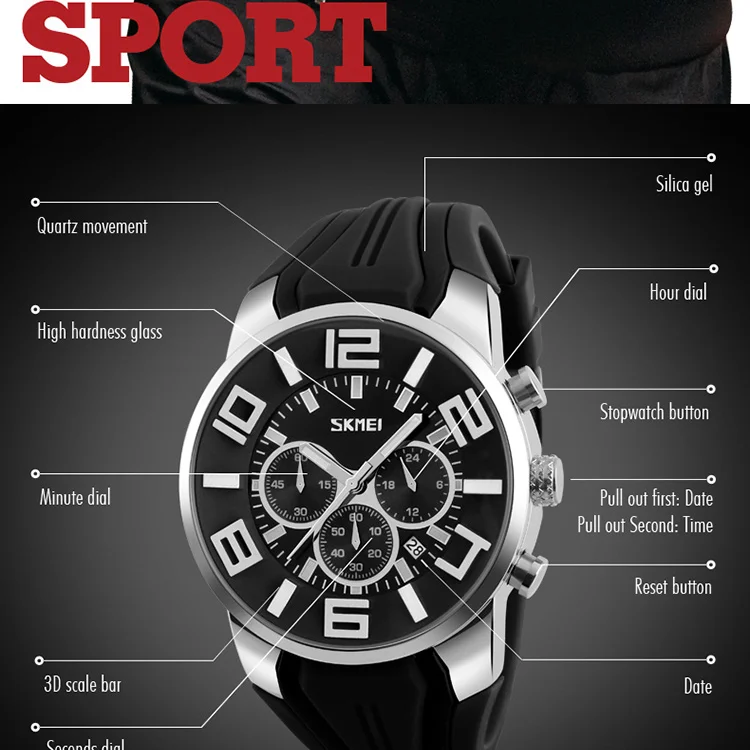 SKMEI, кварцевые мужские часы, модные повседневные наручные часы, водонепроницаемые спортивные часы, красочные, включая белый ящик Relogio Masculino 9128
