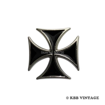 

(KB605) 10pc Maltese Cross button Screwback button Leathercraft Black