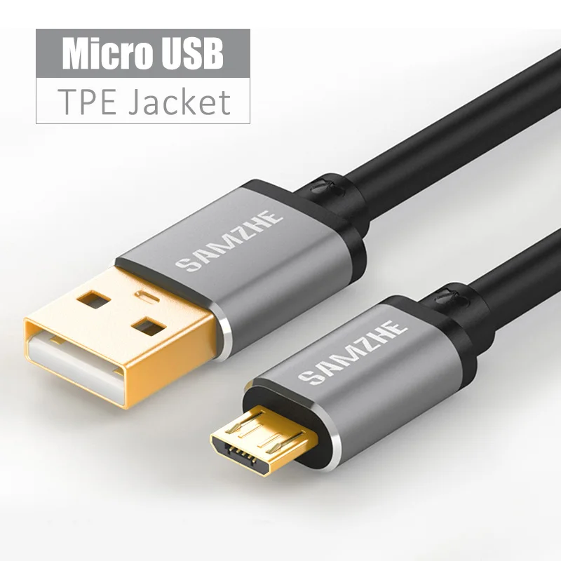 SAMZHE Micro/type C USB Android кабель для зарядки телефона Быстрая зарядка 0,25/0,5/1/1,5/2 м для XIAOMI HUAWEI SAMSUNG - Цвет: USB-BK