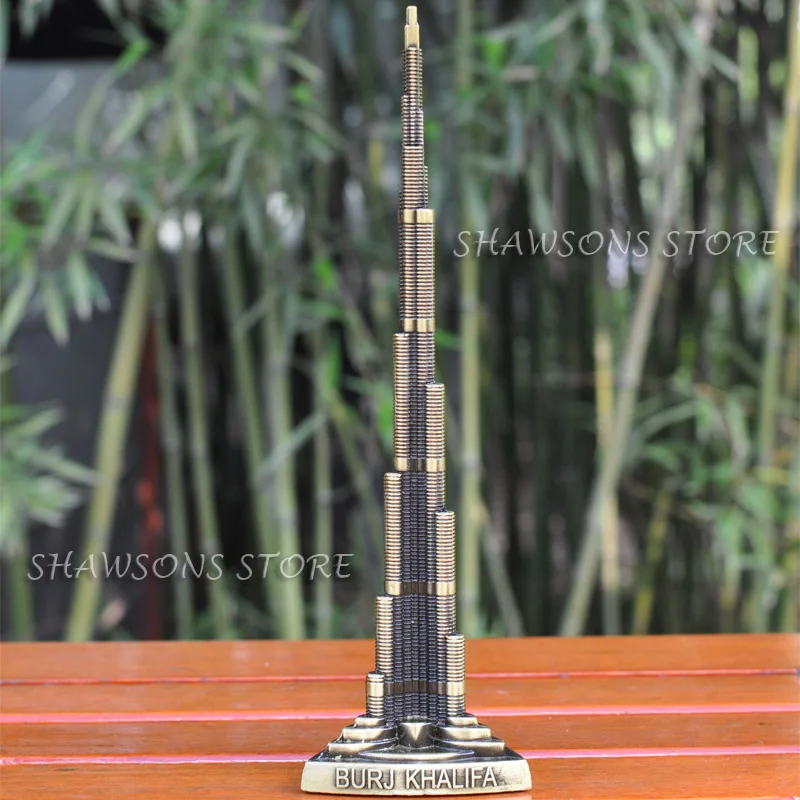 Литая под давлением металлическая архитектурная модель Дубай Бурдж Халифа башня 1" миниатюрный сувенир здание Реплика