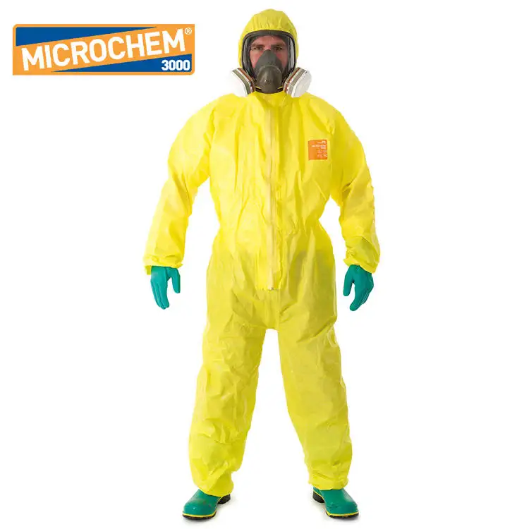 Mc3000 yellow one piece protective clothing liquid chemical protective